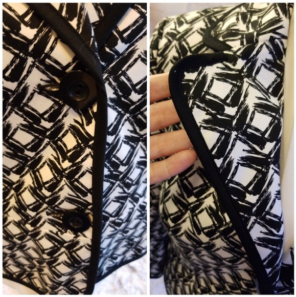 💋JM Collection 12P lined black and white blazer. - Picture 2 of 6